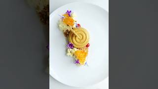 White chocolate Sprayed Mango cheesecake #bestplating #amazing #plating