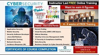 Cyber Security 2nd Session security planing -Instructor Led FREE Training +Project Interview Support