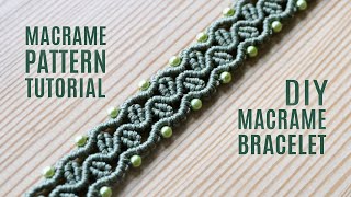 Wavy Macramé Leaf Pattern & Bracelet Tutorial