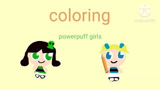 coloring and powerpuff girls buttercup and bubbles logo remake