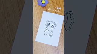 Cute Elephant drawing | Simple Elephant drawing #shorts #deer #art #cute  #saitisfying #cartoon