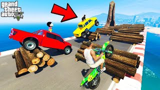 GTA 5 : Shinchan Crazy Car Racing By Franklin! MEGA Ramp Jump Challenge GTA 5 In Tamil