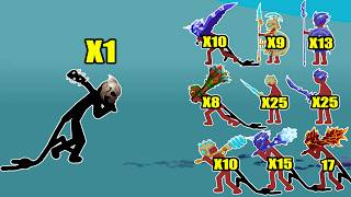 GIANT BOSS X1 VS 999 SWORDWRATH, GIANT, ARCHER, MAGIKILL || STICK WAR LEGACY