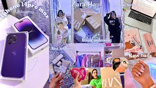 A WEEK WITH ME😥📚| Big haul🛍(Unboxing 14pro max❤️)منتجات العناية بالبشرة💦🧖🏻‍♀️٠ +cooking🏠🥞