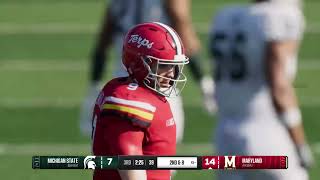 College Football 25 Maryland vs Michigan State 2024 Gameplay PS5.