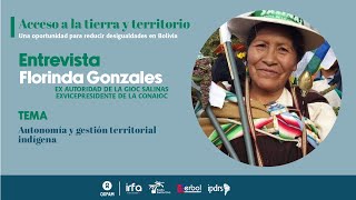 Florinda Gonzales | Autonomía y gestión territorial indígena