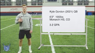 Kyle Gordon QB 2021 Route Tree Workout