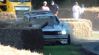 Travis Pastrana' 860HP Subaru GL Wagon Gymkhana CRASH @ FOS Goodwood 2024!