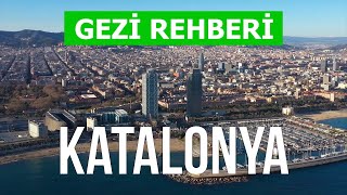 Katalonya, İspanya | Barselona Şehri, ​​Tarragona, Girona, Lleida | Videosu 4k dron | Katalonya