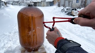 Пивная КЕГА VS рогатка, петарды, салюты ! Чуть не контузило ..