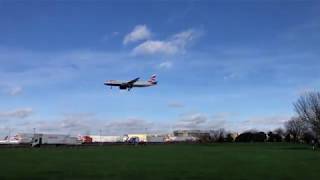 British Airways Airbus A320-200 G-EUUI Landing at London Heathrow Airport Runway 27L