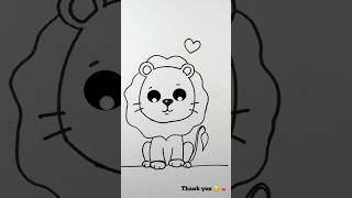 Cute lion animals drawing and colouring for kids | cute drawing