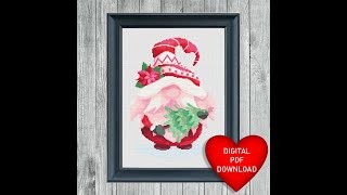 Christmas Tree Gnome Cross Stitch Video