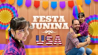 Festa junina 🔥em Chicago 🇺🇸 fomos numa festa junina com comida típica e quadrilha 🇧🇷 muito legal