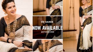 Trending DD saree | half white with black border sungudi saree @ethnic mee