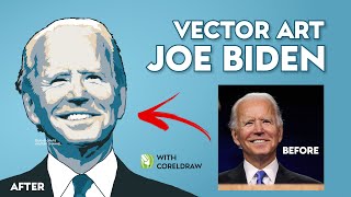 VECTOR SPEED ART - JOE BIDEN (Joseph Robinette "Joe" Biden, Jr.) CORELDRAW - EDUKASI GRAFIS