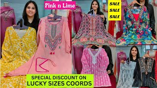 Special Discount on Lucky Sizes Co-ords | Pink n  Lime ||