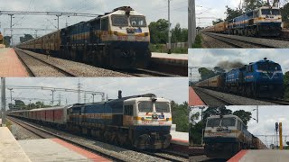 Superb honking EMDs at maximum speed at Soladevanahalli | #indianrailways #sdvl #emd #wdp4d