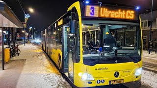 U-OV Lijn 3 Ringlijn via Zuilen [Avondklok, Sneeuw] (Trajectvideo)