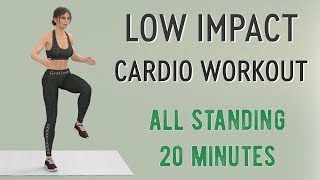 20 Min TOTAL BEGINNER CARDIO WORKOUT - All Standing⚡️No Squat No Jumping No Equipment (16 exercises)