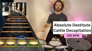 Absolute Destitute | CATTLE DECAPITATION |  First Time Playthrough | -27 notes | Foot Cam | 250 BPM