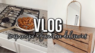 VLOG: furniture deliveries, designer bag haul + tortellini soup recipe