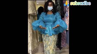 Classy organza blouse/ tops/gowns/ skirt/ bow/ styles for gorgeous ladies / African dresses fashion