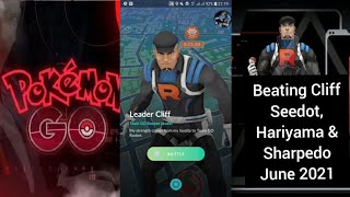 Pokemon Go Beating Cliff Seedot Hariyama Sharpedo Team