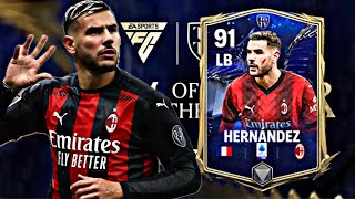 AMAZING LB 91 RATED THEO HERNANDEZ GAMEPLAY REVIEW FC MOBILE TOTY 24