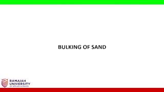 Bulking of Fine Aggregates (Sand)