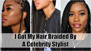 I Got My Hair Braided By A Celebrity Stylist #NaturalHair #CurlyHair #KnotlessBraids