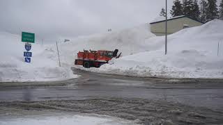 Caltrans Schmidt snow blower at Donner Summit