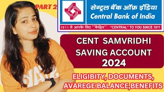 cent samvridhi saving account fees & Charges 2024/ cent samvridhi saving account