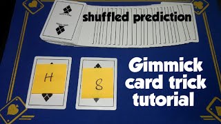 Gimmick card trick tutorial/shuffled double prediction card trick