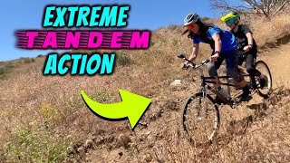 Riding A Tandem Bicycle On Mountain Biking Trails | Extreme Action