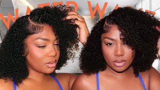 FLAWLESS DEEP SIDE PART WATER WAVE LACE FRONTAL WIG INSTALL! AFFORDABLE QUALITY UNIT ft. XRS Beauty