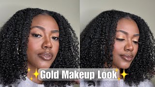 Simple Gold Makeup Look | Beginner Friendly🤩