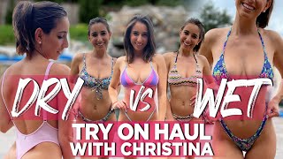 Dry vs Wet: Christina’s Ultra Sexy Bikini Try On Haul Video