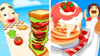 ▶️ Sandwich Runner 🆚 Pancake Run 3D Android Gameplay Walkthrough All New Updates