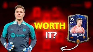 FC MOBILE 90 RATED TOTY GOALKEEPER TER STEGEN GAMEPLAY REVIEW