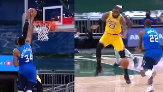 Lebron James Got Nutmeg&Block By Giannis Antetokounmpo | Lebron Cries To The Refs For a Foul