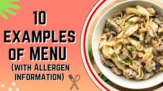 10 Examples of Menu with  Allergen Information and Ingredients Mommy Merai