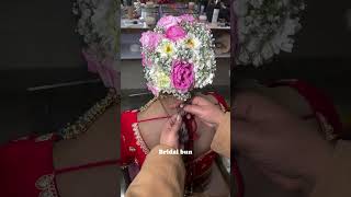 Bridal bun hack #ytshorts #viralvideo #viralytshorts #trendingshorts #bridalbunwithflowers