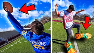 TINY HANDS VS HUGE FEET- Backyard Tackle Football! (CRAZY ENDING!)