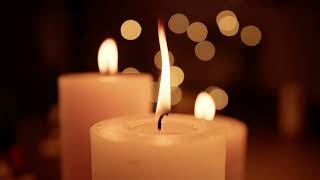 4K 100% Royalty-Free Stock Footage | Night Candle flame bokeh burning candles | No Copyright Video