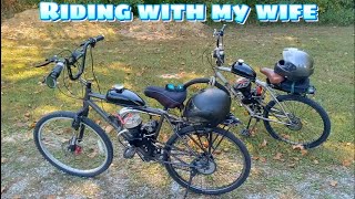 motorized bike ride with my wife Bonnie