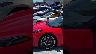 Look at the sea of C8 Corvettes! #garageriot #cars #corvette #c8corvette