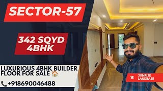 Luxury 4BHK 342 sqyd Builder Floor For Sale Sector-57 Gurgaon || Builder Floors Gurgaon 📞8690046488