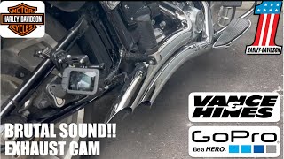 BRUTAL SOUND! EXHAUST CAM!! Harley Davidson Fatboy Straight Pipes