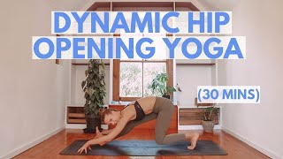 HIP OPENING YOGA FLOW | Vinyasa Yoga Flow for Length + Strength (30 mins)